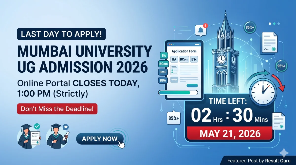 Mumbai University 2026 UG Admission Closes Today at 1 PM: Apply Link