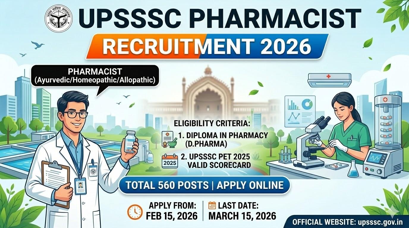 UPSSSC Pharmacist Recruitment 2026: Apply Online for 560 Posts
