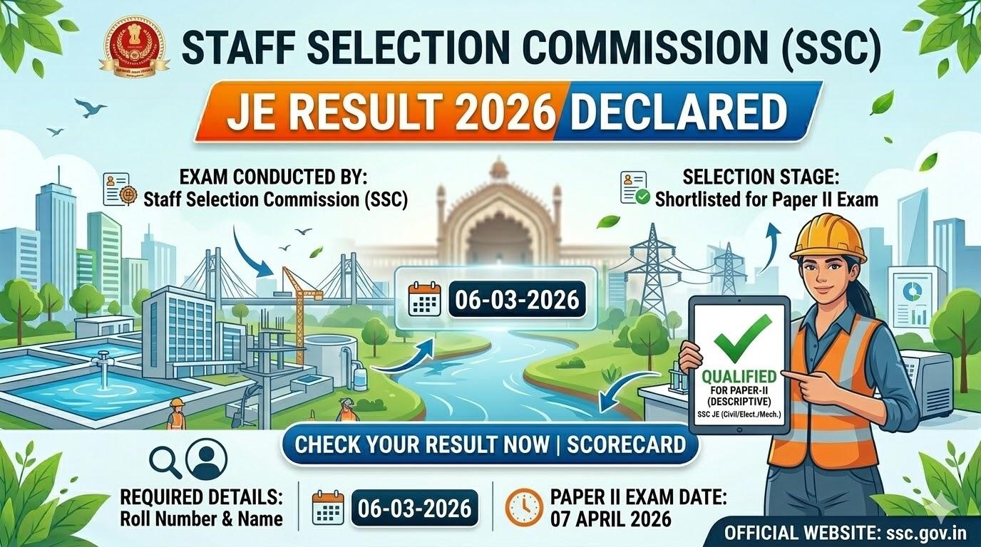 SSC JE Paper I Result 2026 Out: Download Junior Engineer Merit List