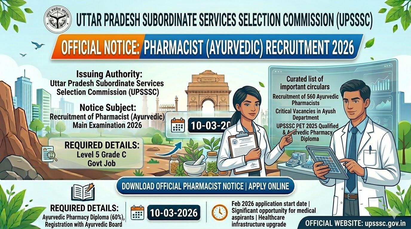 UPSSSC Pharmacist Recruitment 2026: Apply Online for 560 Posts Notification
