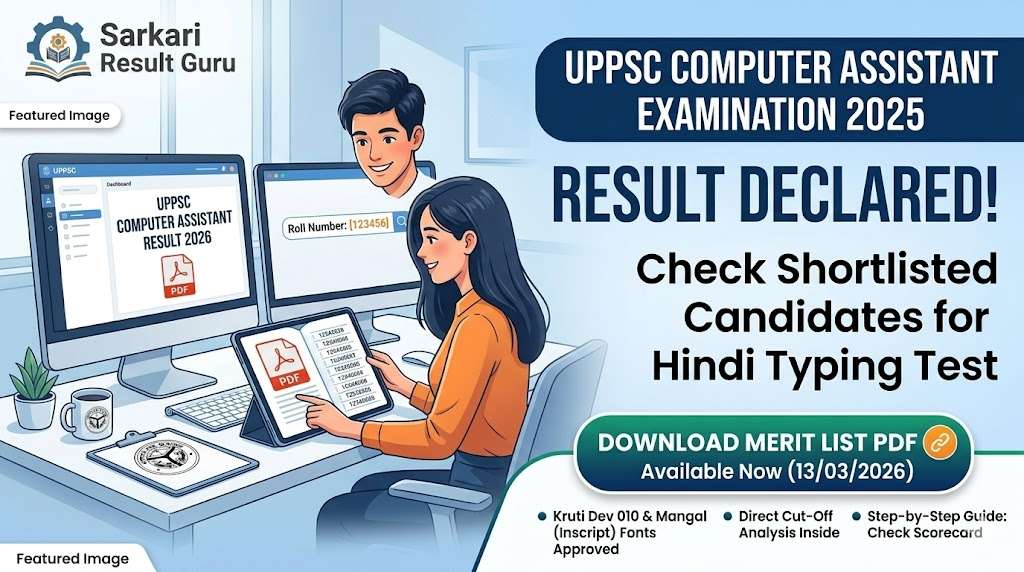 UPPSC Computer Assistant Result 2026: Check Merit List & Cut Off