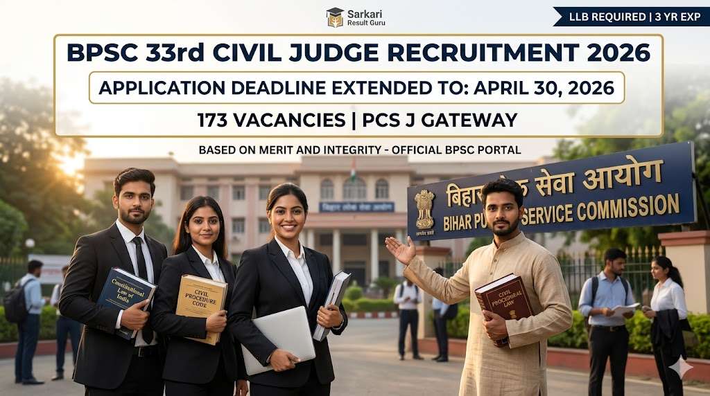 BPSC 33 Civil Judge Recruitment 2026: Apply Online for 173 Posts