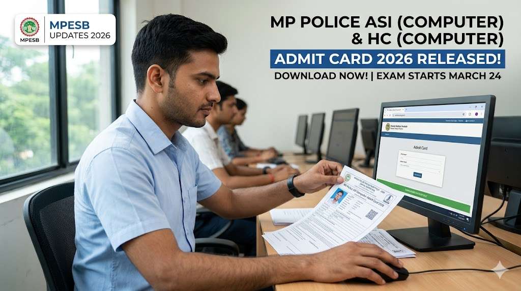 MP Police ASI Computer Admit Card 2026: Download MPESB HC Hall Ticket
