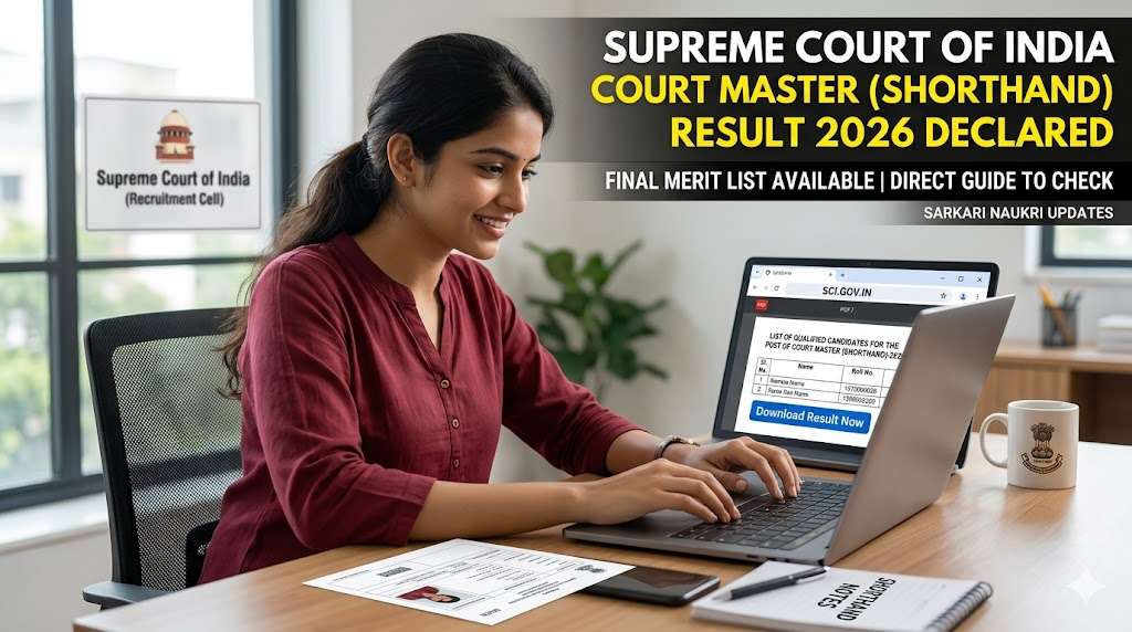 Supreme Court Court Master Result 2026: Check Shorthand Merit List