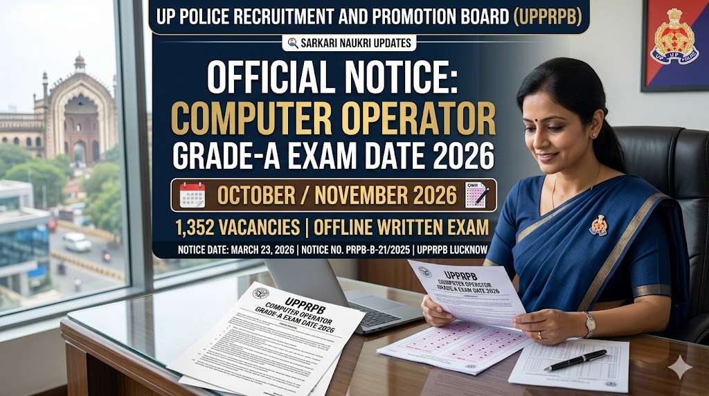 UP Police Computer Operator Exam Date 2026: 1352 Posts Schedule