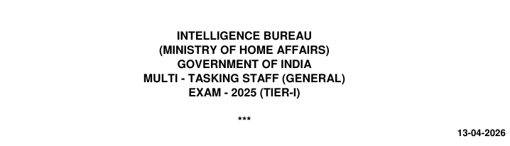 IB MTS Result 2026 OUT - Download Merit List & Scorecard Now